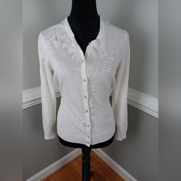 Tomy Hilfiger white, button sweater - Picture 2 of 4